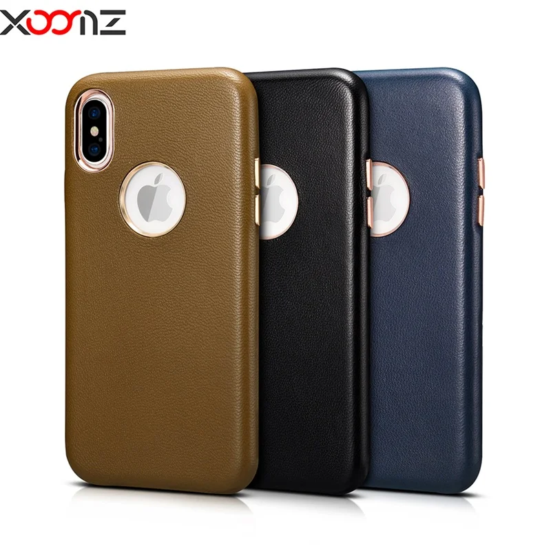 XOOMZ чехол для телефона iPhone XS Max 6," классический сенсорный ощущение мягкая натуральная кожа овчина для Apple iPhone X тонкая задняя крышка