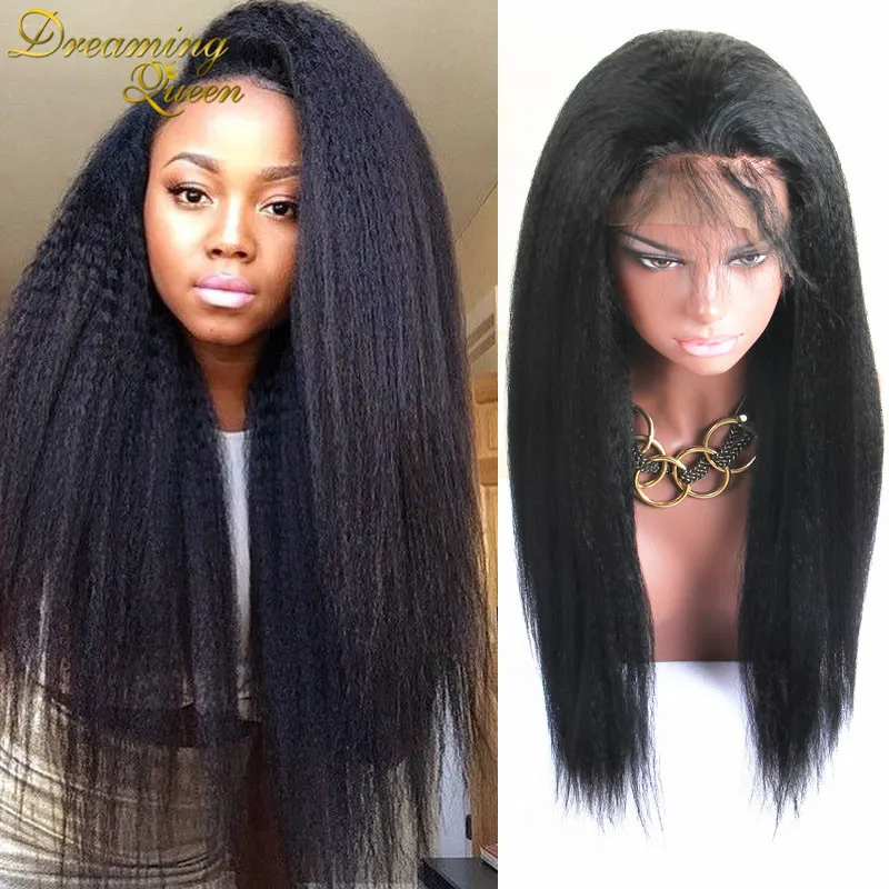 

7A Full Lace Human Hair Wig Virgin Peruvian Hair Kinky Straight Lace Front Wig Human Hair Lace Wig  Full Lace Wig With Baby Hair