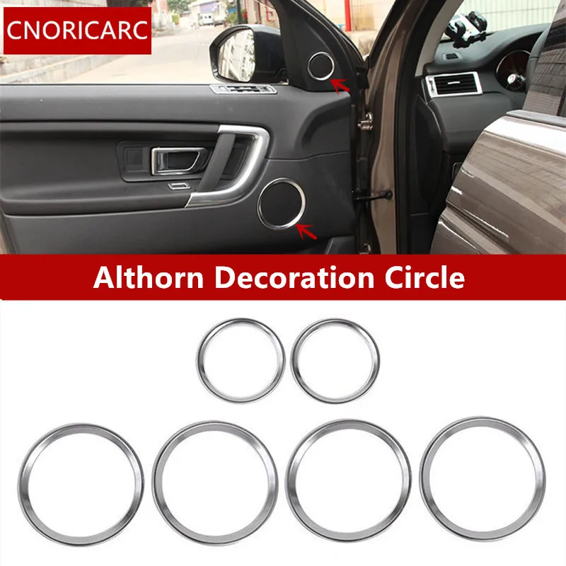 

CNORICARC Car Door Audio Speaker Circle Trim Rings Chrome ABS Althorn Decoration Decals For Land Rover Discovery Sport 2015-17