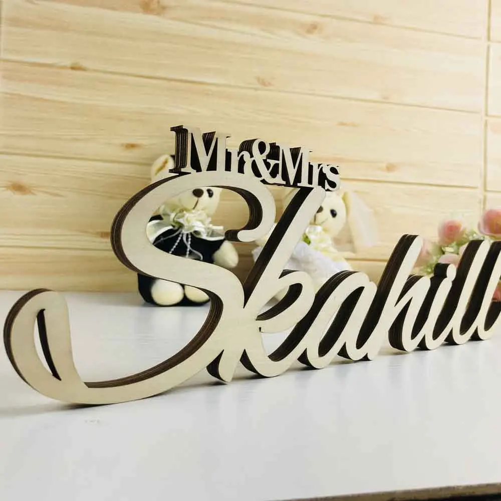 Personalized Wood Letter Mr and Mrs LAST NAME Wedding Custom Wedding Sign Mr & Mrs Last Name Table Sign Wedding Decor (2)