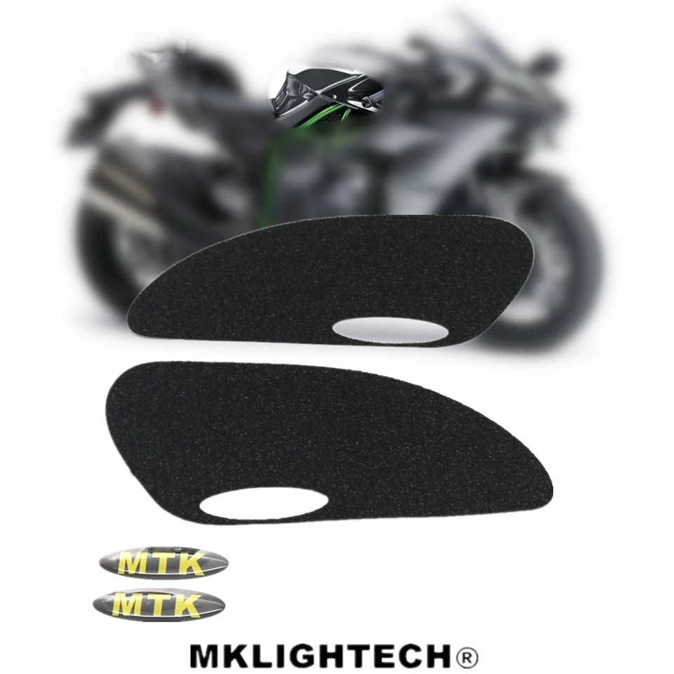 

H 2 Black Motorcycle accessories For KAWASAKI H2 2015 2016 2017 GAS FUEL TANK RUBBER STICKERS PAD Protector sheath side