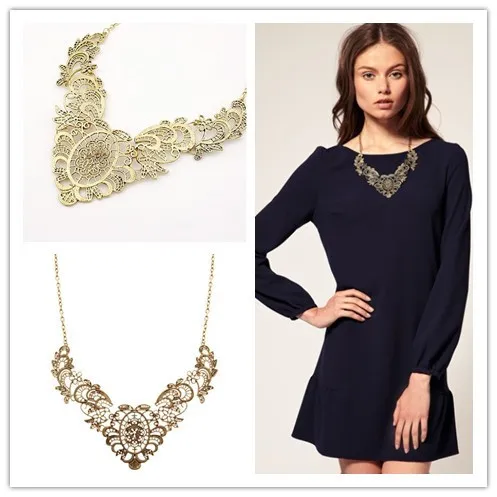 

New SBY0338 Fashion Brazil Chokers chunky Hollow statement necklaces