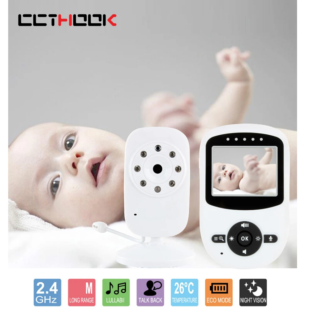 

CCTHOOK Baby Monitor Night Vision 2.4" Wireless Video Color Screen High Resolution Nanny Security Camera Temperature Monitoring