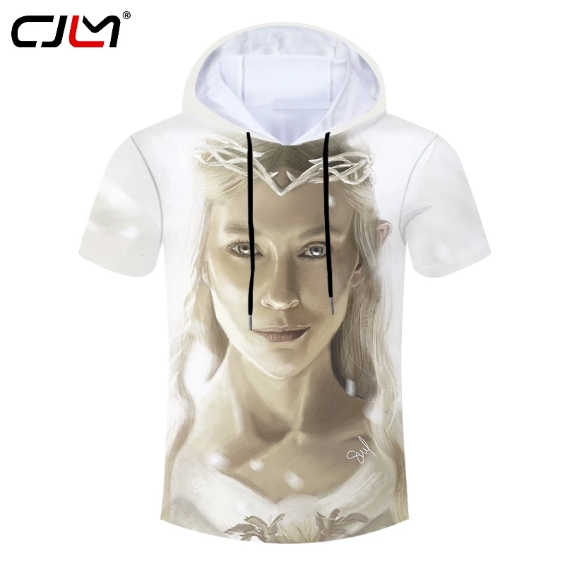 CJLM футболки с капюшоном Мужская Горячая o образным вырезом персонаж 3D Футболка