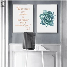 Succulent Plant Canvas Posters and Prints, Wall art Quotes Painting Picture for Living Room Scandinavian Fresh Home Decor
