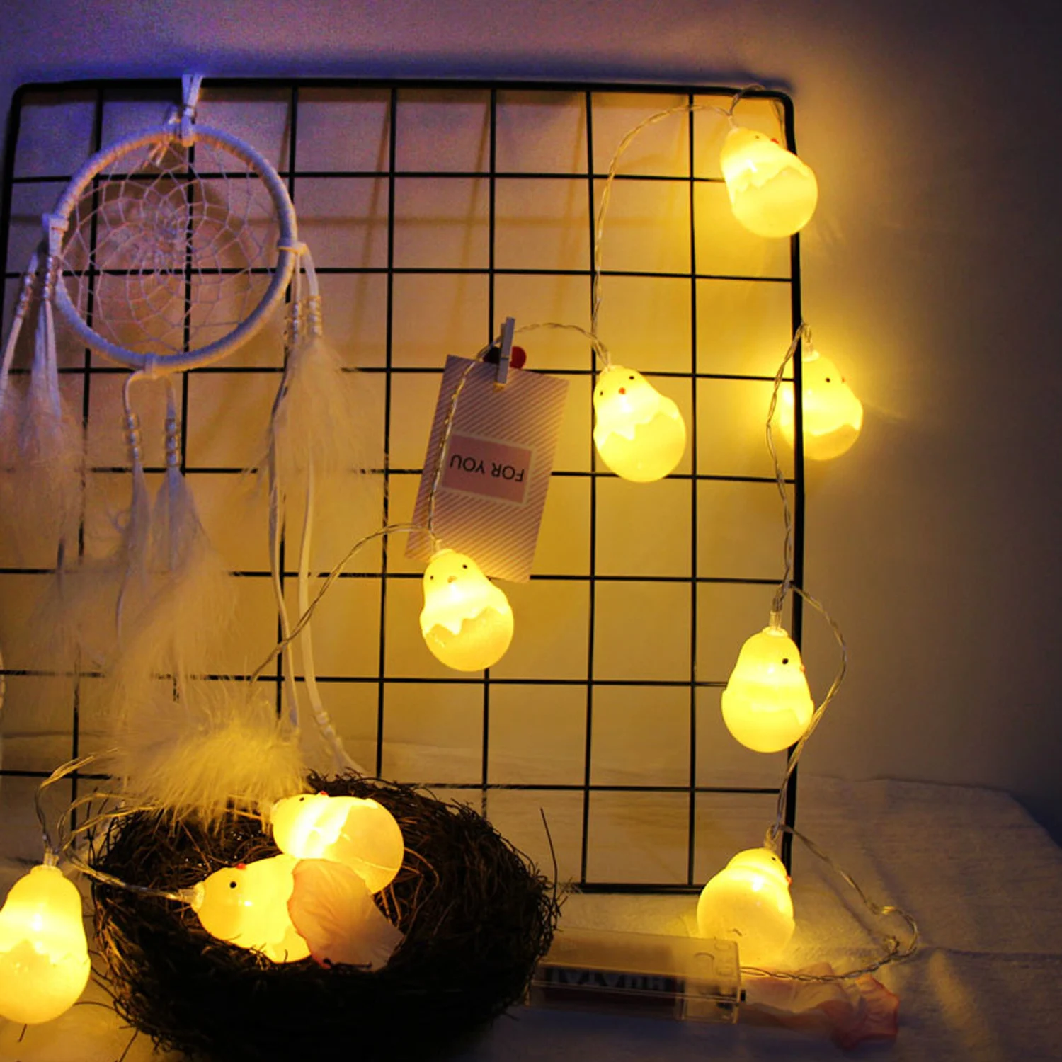 118 11 дюймов 20 LED на батарейках Funning Chicken String Lights игрушки для пасхальных праздников