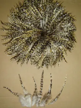 

Free shipping 100pcs 12-16cm natural color grizzly stripe chicken rooster plumage feathers for jewelry making bulk sale