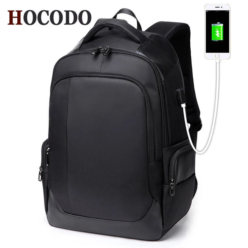 

HOCODO Casual USB Men'S Backpack Breathable Business Laptop Bag Unisex Travel Bag Student Bag Oxford Waterproof SchoolbagMochila