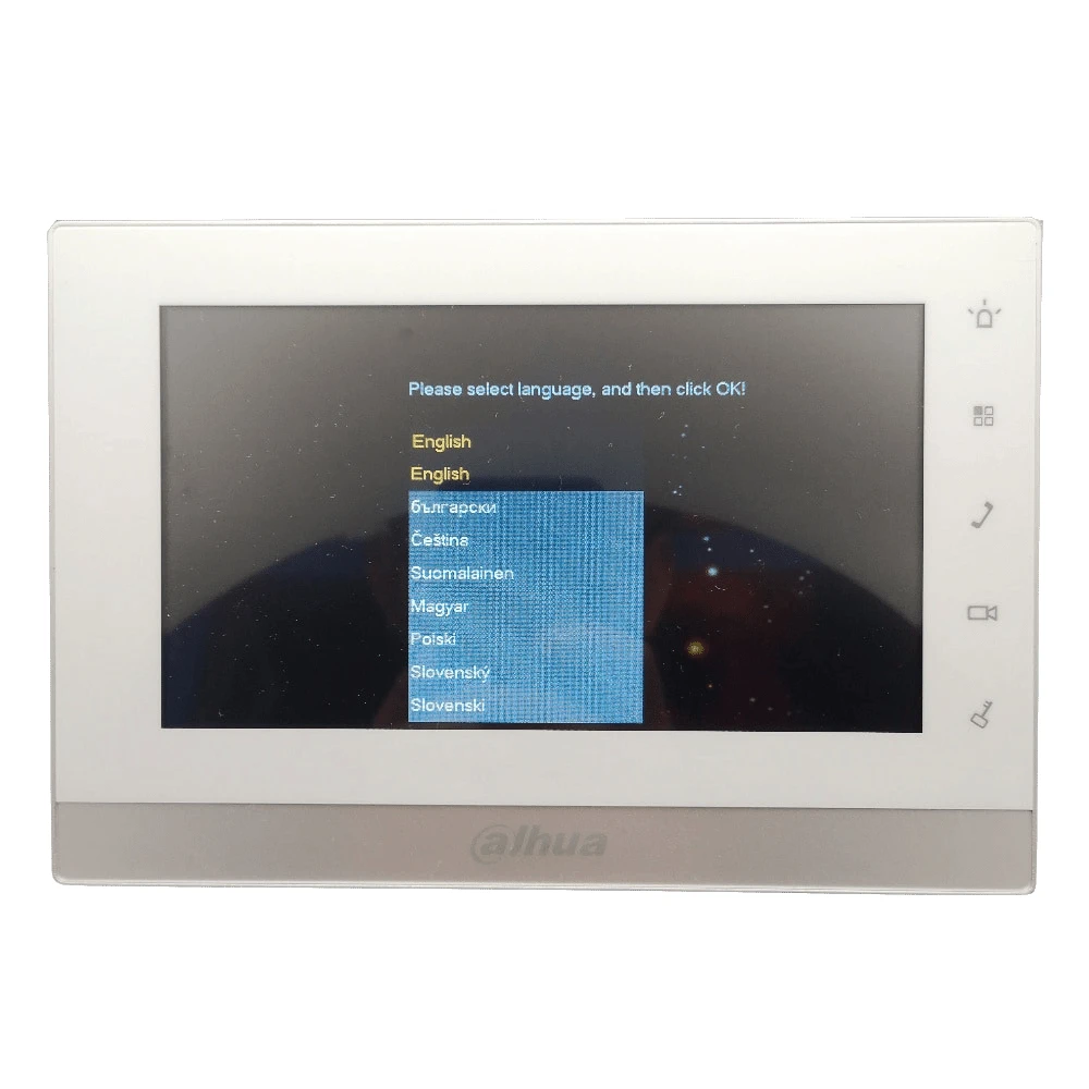 AHUA Multi-idioma 2-Alambre de VTH1550CHW-2 Monitor de interior trabajar con VTO2000A-2 IP timbre. video intercomunicador con cable timbre - 3
