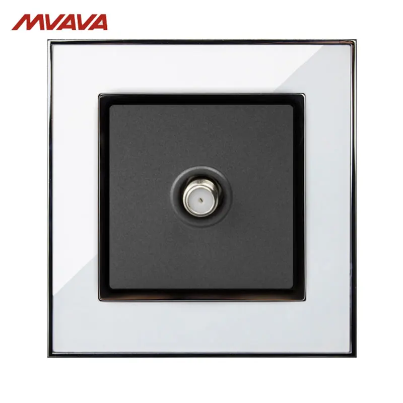 

MVAVA Satellite TV Socket Smart Cable Plug Multifunctional Television Outlet Luxury Mirror White Wall Receptacle Free Shipping