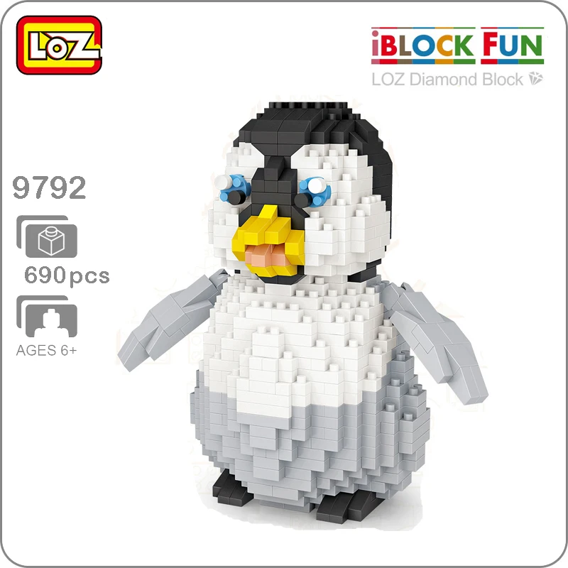 

LOZ Emperor Penguin Animal Bird 3D Model 690pcs DIY Micro Nano Blocks Bricks Assembly Diamond Mini Building Toy Gift Collection
