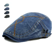 Fashion Spring Summer Jeans Hats for Men Women High Quality Casual Unisex Denim Beret Caps OutDoors Flat Cap for Cowboy