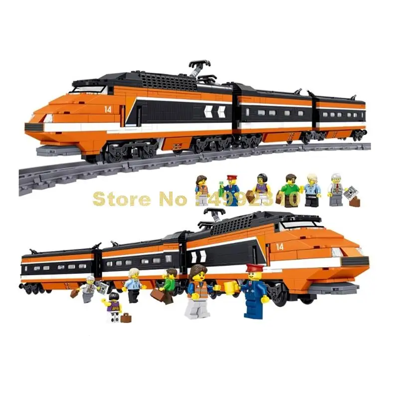 

28034 1432pcs Technic Horizon Sky Train Express Lele RC Remote Control Building Blocks Compatible 10233 Bricks Toy