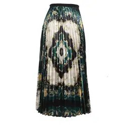 Девушка 2019 новые весенние плиссированные юбки женский прилив длинный отрезок печати слово юбка широкая юбка для женщин 8029