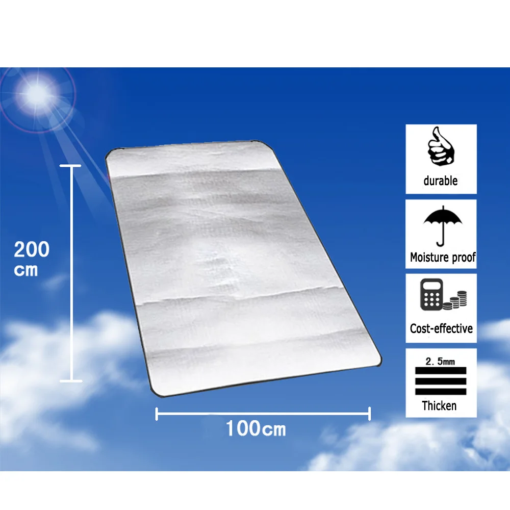 100x200 см складной спальный матрас коврик для улицы, для кемпинга коврик для пикника влагостойкий коврик двухсторонняя алюминиевая пленка