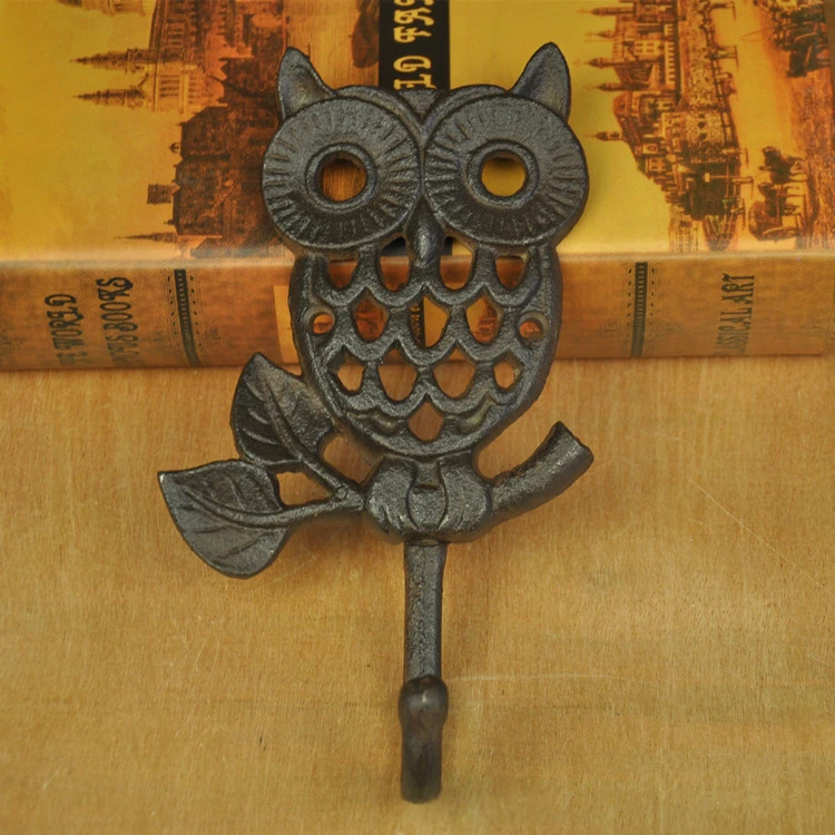 Набор из 2 настенных крючков в стиле совы рустикальном чугуна винтажном идеально