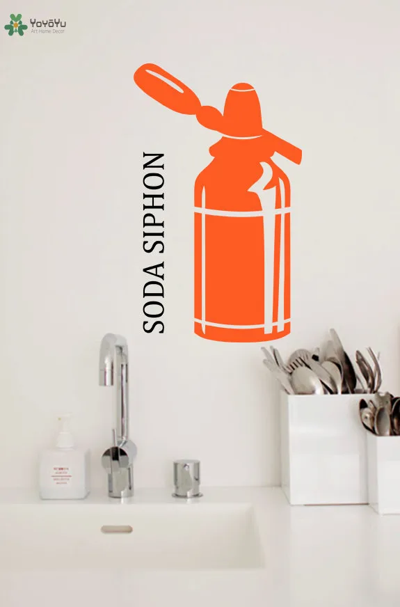 

Kitchen Wall Sticker Soda Siphon Pattern Quote Wall Decal Fashion Modern Home Decoration Accessories Art Mural Door Window SY313