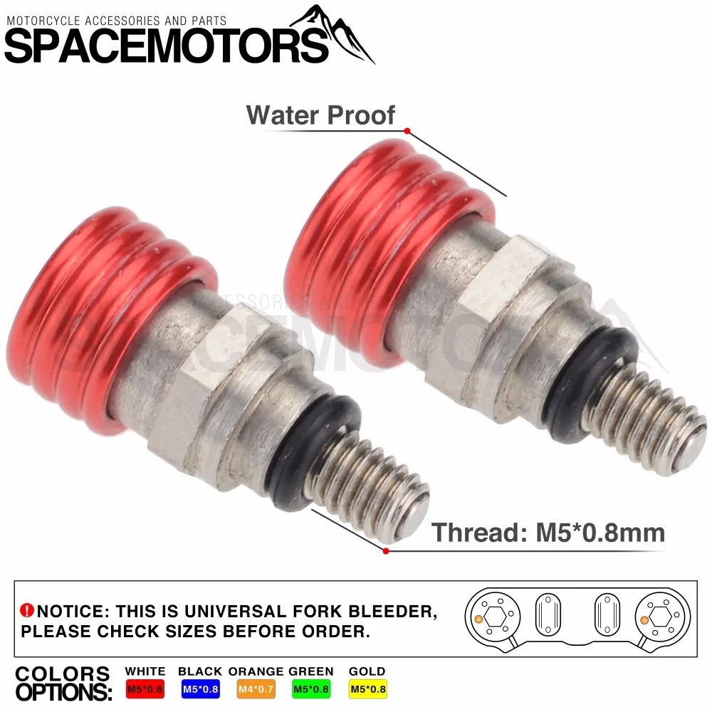 

M4*0.7mm M5*0.8mm Fork Bleeder Valve Relief For Motorcycle Cross KTM KX125 KX250 KXF250 KXF450 CRF450 CRF YZ125 WR RM125 RM250