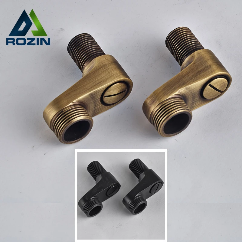 

Antique Style Widened Shower Faucet Angle Valve Adjustable Diameter Hot and Cold Faucets Accessories A Pair