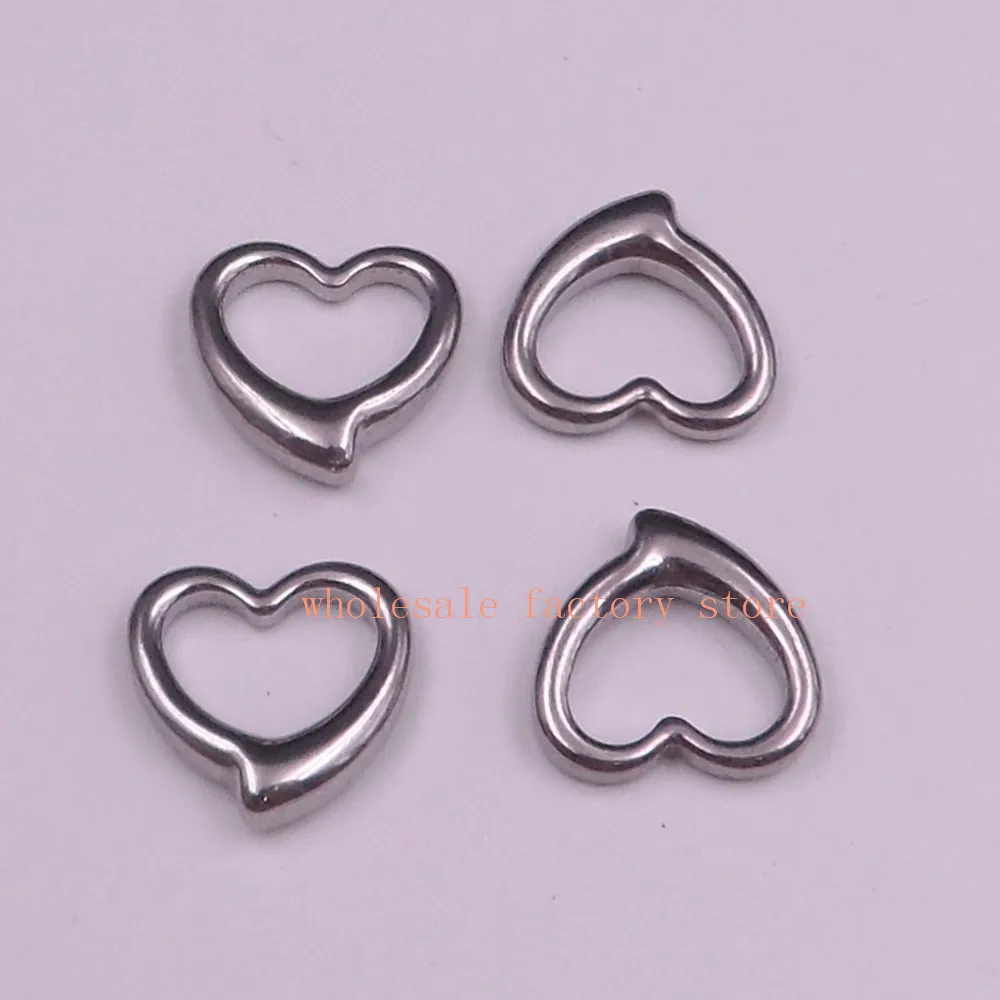 

Lot 30pcs Sweet Hollow out Heart charms stainless steel simple design Pendant Jewelry Finding DIY Marking