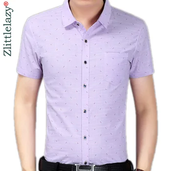 

2019 triangle men shirt cool clothing social short sleeve summer formal fashions shirts mens dress casual slim fit clothes 810