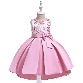 

Girl princess party dress kids wedding birthday elegant flower dresses child bow dress baby 2-8 years children tutu clothing