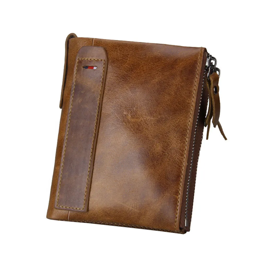 

Cow Leather Wallet Small Zipper Men's Wallet Coin Zipper Men Wallets Mini Male Purses Zipper Genuine Leather Money Bag Clutch