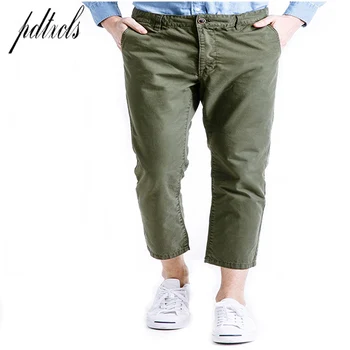 

PDTXCLS 2018 Casual Men Clothes Ankle Length Pants 100% Cotton Regular Men Pants Spring Autumn Colours