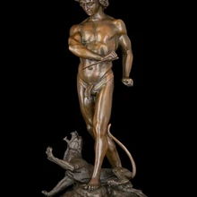 Bi003700 Западного Абстрактного Искусства, Скульптуры Из Бронзы Меди Мраморное Основание Охотников Статуя Фигурка