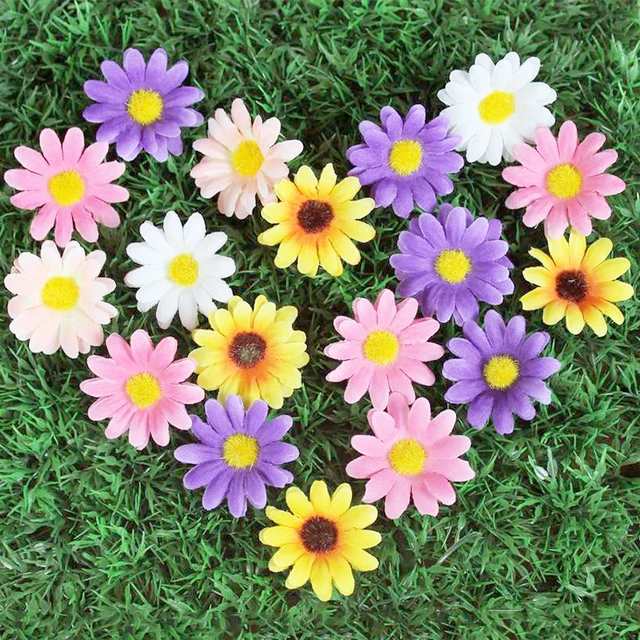 aliexpress com buy 50pcs pack popular handmade silk daisy flowers