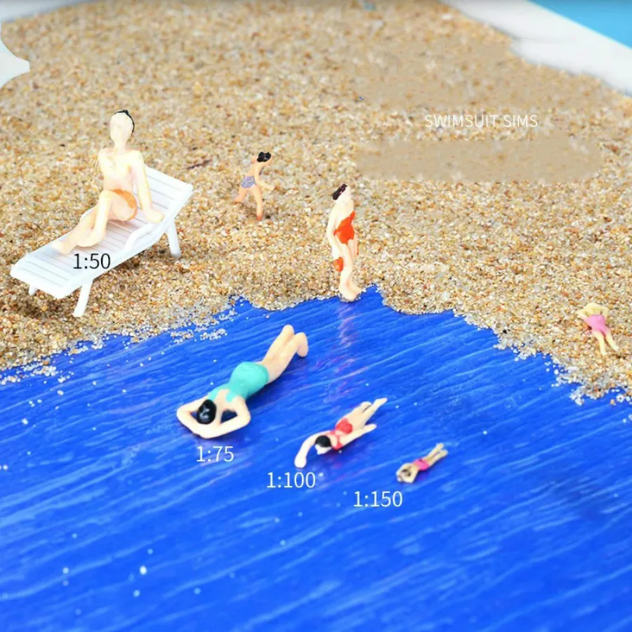 architecture plastic scale swimming figure  in ho train layout  (11)