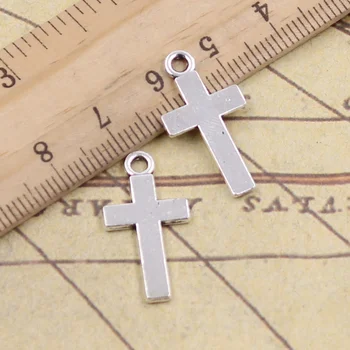 

30pcs Charms Cross 24x13mm Tibetan Bronze Silver Color Pendants Crafts Making Findings Handmade Antique Jewelry DIY For Necklace