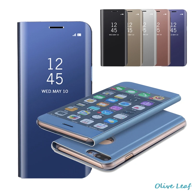 Для samsung Galaxy S6 Edge Plus S7 S8 Note 5 8 флип чехол прозрачный из искусственной кожи s