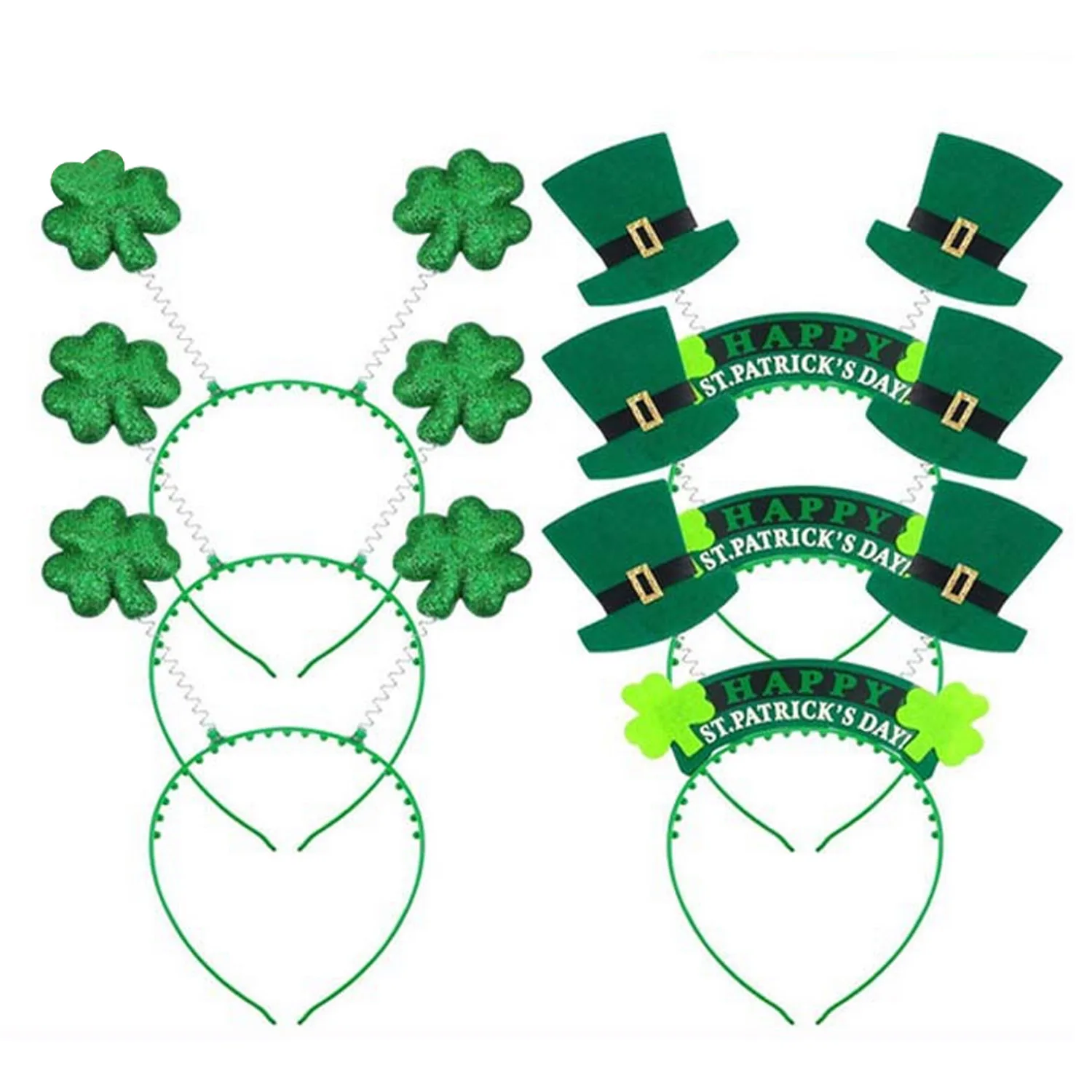 

Besegad 6pcs Saint St Patricks Day Lucky Charm Green Hair Hoop Headwear Accessories for Irish Fun Party Celebration