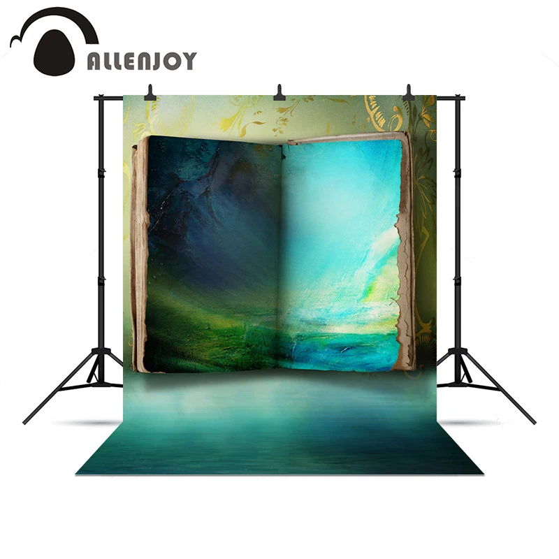 

Allenjoy background for photo shoots Book blue mysterious wonderland oil painting backgrounds for photo studio for a photo shoot