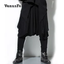 Новинка года уличная Мужская одежда Повседневная Рок Хип-хоп брюки-кюлоты штаны-шаровары плюс размер брюк