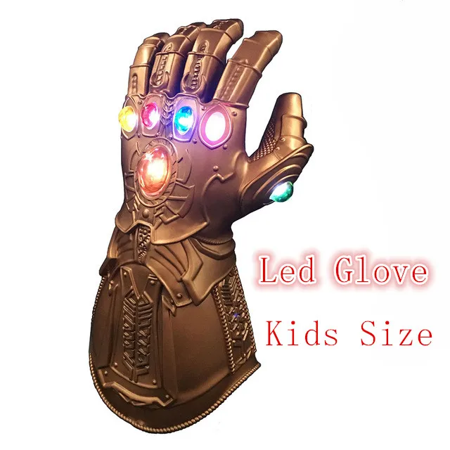 Эндгейм танос Led Infinity Gauntlet костюмы для косплея Бесконечность камни войны перчатка ПВХ маска для детей и взрослых Размер - Цвет: PVC Kids Size