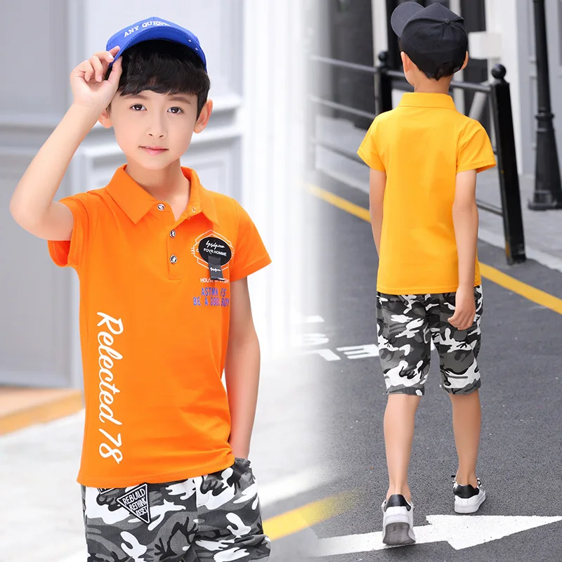 Big Kids Boys Polo Shirts Letter Print 2018 Cheap Polo Tee Shirt For