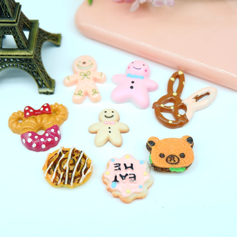 Kawaii Eat me торт Пряничный человечек Печенье flatback Кабошон для телефона деко волосы