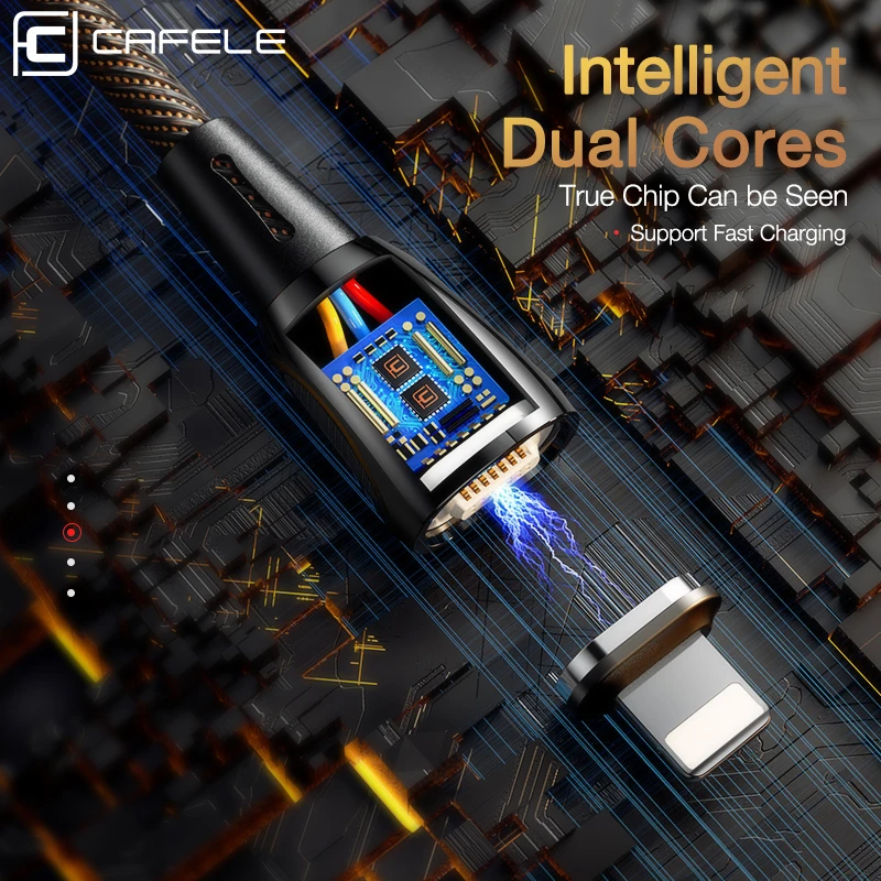 CAFELE Magnetische USB Kabel für iPhone Micro QC3.0 USB Kabel typ C Erweiterte zink-legierung kabel