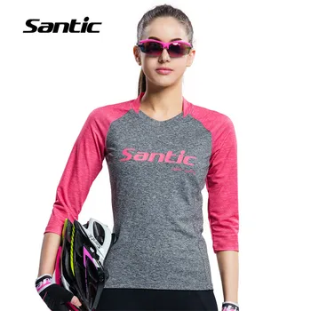 

Santic Cycling Jersey 3/4 Short Sleeve Breathable Bike Jersey Anti-sweat Mountain Road Bicycle Jersey Quick dry Cycling Clothing