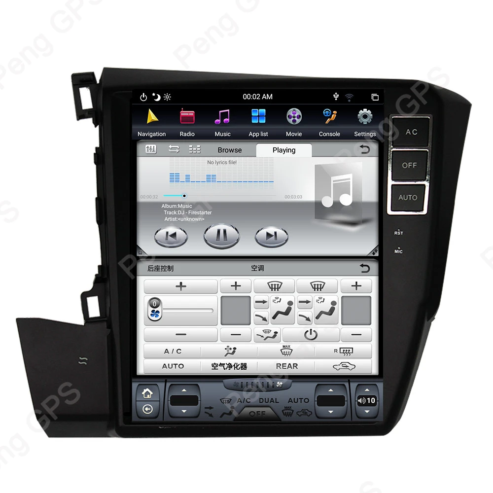 Cheap 10.4“ PX-6 Android 8.1 Tesla Radio Car GPS Navigation for Honda Civic 2012-2015 Voice Control 4G+64G 1920*1080 4K Headunit Radio 4