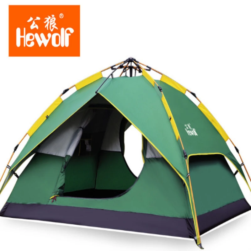 

Hewolf Hydraulic 3-4 Persons Automatic Tent Dark Green Quick-opening Multi-purposes Picnic BBQ Fishing Hiking Camping