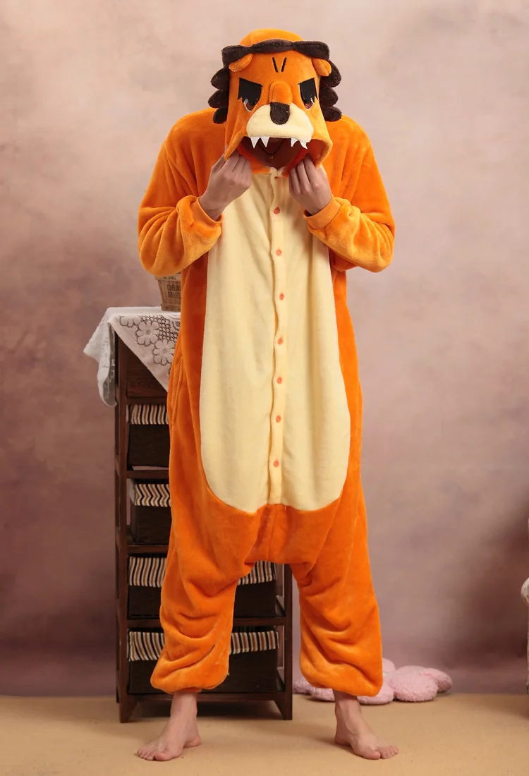 

Adult Unisex Lion Onesies Pajamas Cartoon Costume Cosplay Pyjamas Party Dress Pijamas