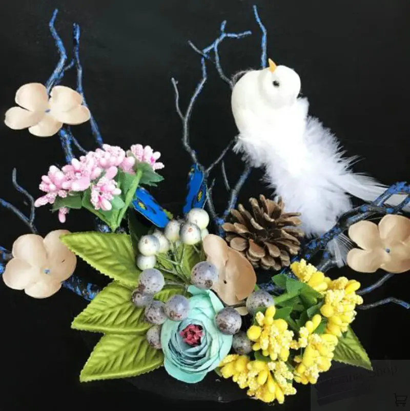 Птица цветок бабочка маска-повязка невесты фотография шоу Карнавал косплей лес Фея Головной убор аксессуары для волос для женщин - Цвет: item 1 headpiece