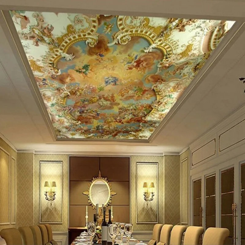 Пользовательские 3D фото Настенные обои Европейский стиль Отель гостиная спальня потолочный экран настенная живопись художественные обои домашний декор