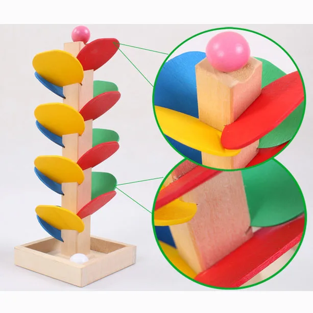 

New Colorful Wooden Spiral Ball Game Tree Leaves Tower Build Toy Educational Slide Puzzle Children/kidsToy Gift Toys Puzzle