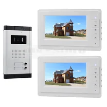 DIYSECUR 7″ Apartment Video Intercom Doorbell System IR Camera Touch Key for 2 Families