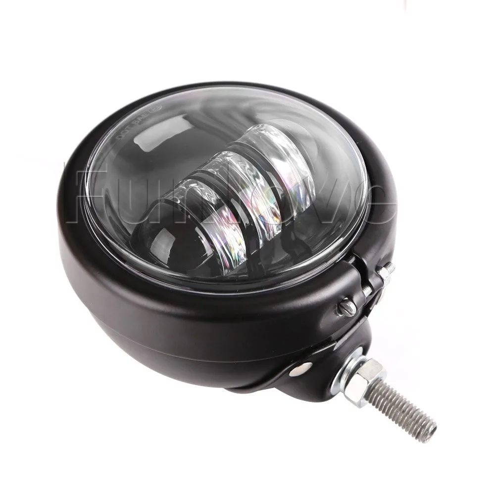 Pair BlackChrome 4.5 LED Fog Light Outer Cover 4 12 LED Fog Light Housing for Harley Davidson (6)