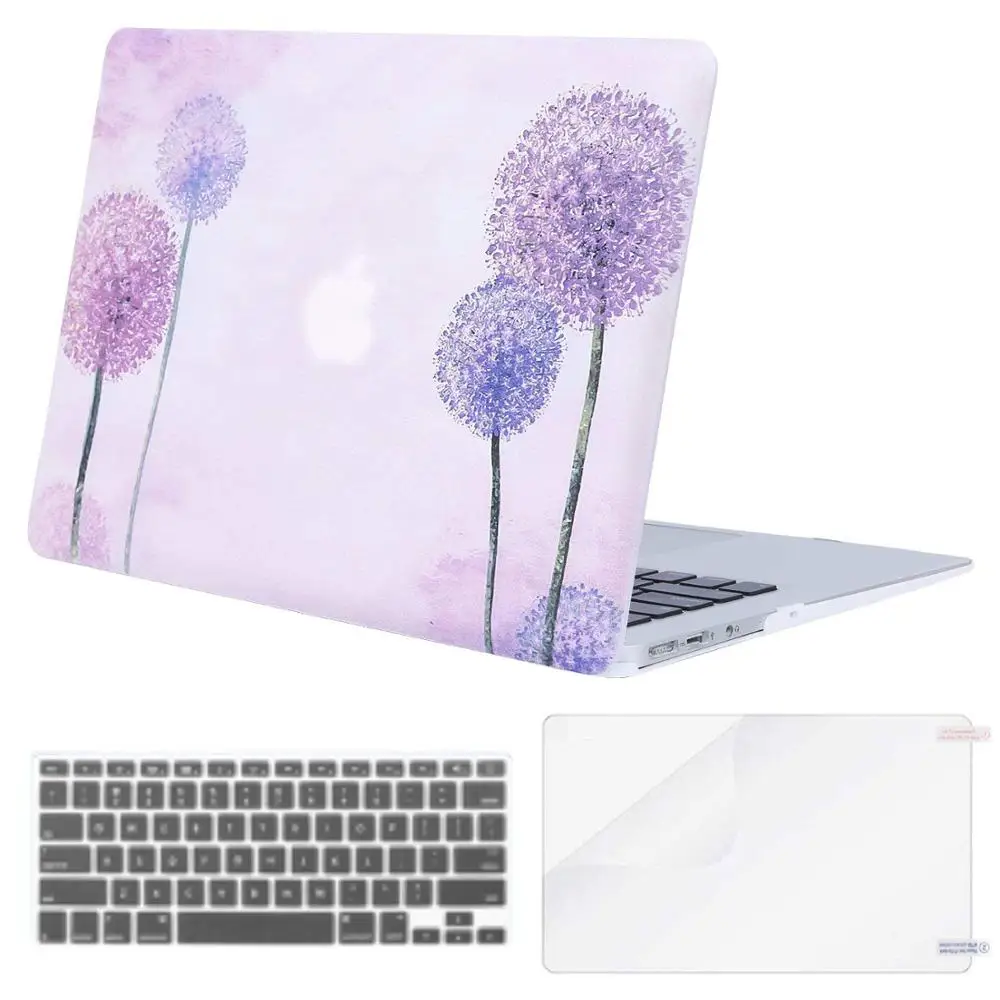 Чехол для ноутбука MOSISO для Apple MacBook Air Pro retina 11 12 13 15 жесткий чехол для ноутбука macbook Air 13+ чехол для клавиатуры - Цвет: Purple Dandelion